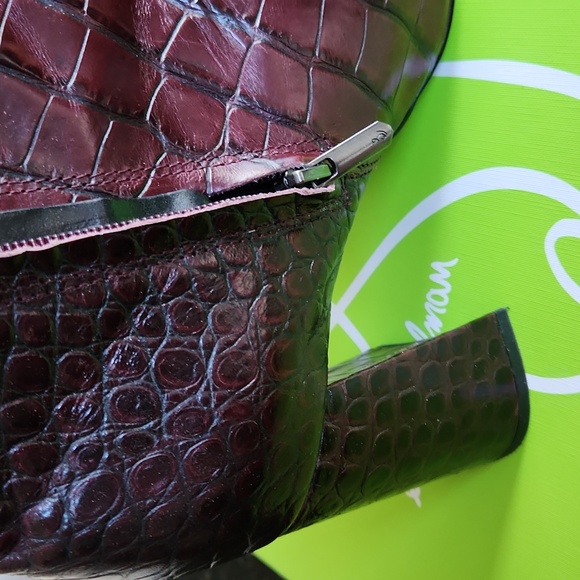 Sam Edelman Codie 2 Boots Red Bordeaux Burgundy Croc Size 9.5 - Picture 8 of 14